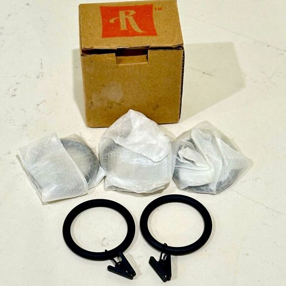 Rejuvenation Curtain Rings Clip Set 5 For 1 3/8" Rod Oil Rubbed Bronze C9273 - Picture 1 of 2